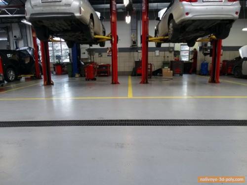 Пол в автосервисе. Опыт применения наливных полов в автосервисе