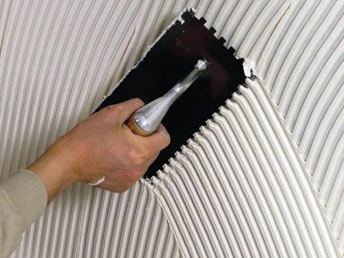 Декоративная штукатурка в гостиной. Мозаичная 03